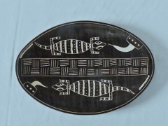 Teller Oval Geckomuster aus Speckstein (ø ± 20 cm)
